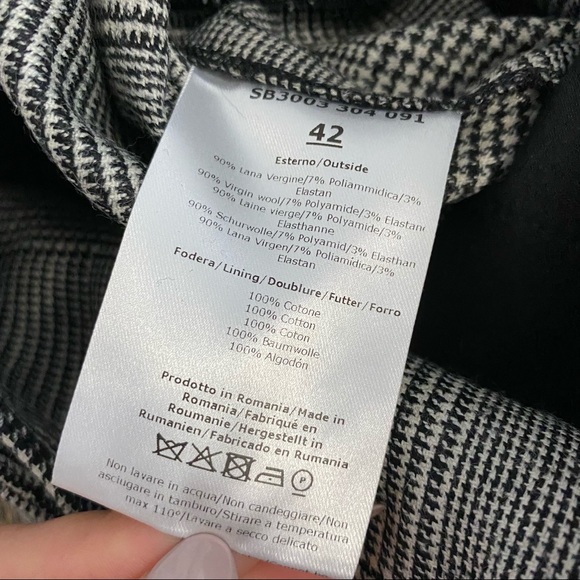 SARA BATTAGLIA Glen Plaid Belted High Waist Pants Trousers Gray Size 6 S 42 - Picture 8 of 12